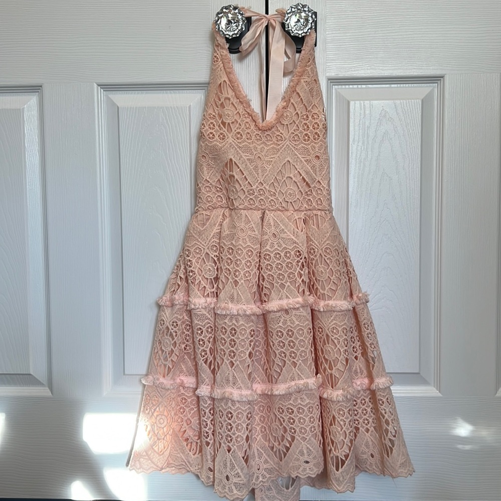 Baby pink halter dress